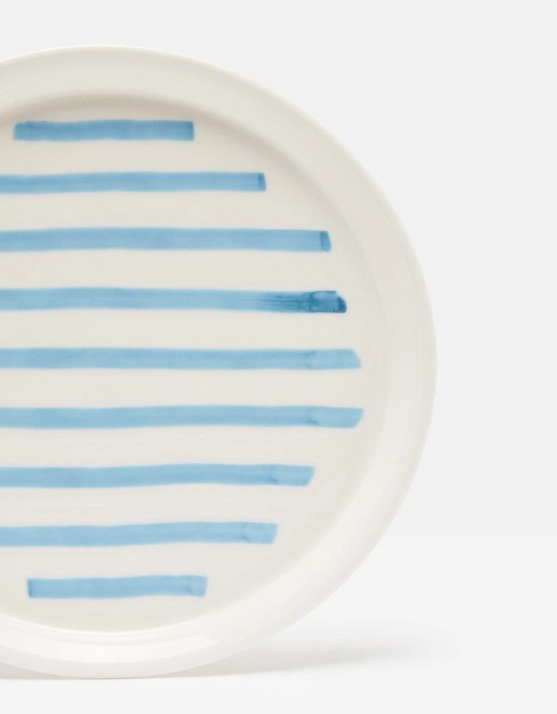 Side Plate Blue Stripe Hand Painted