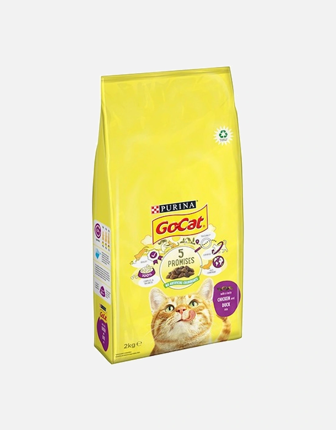 Purina Go-Cat Complete Duck And Chicken Mix Dry Cat Food 2KG, 4 of 3