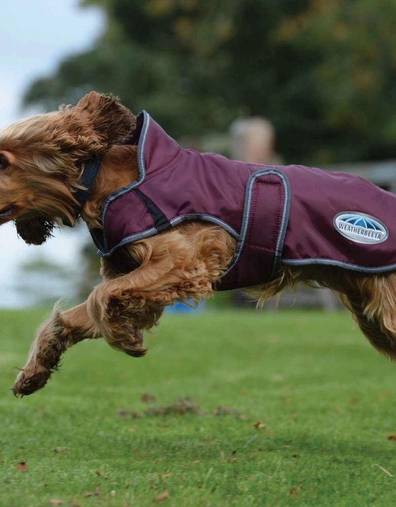 Comfitec Windbreaker Free Deluxe Dog Coat Maroon/Grey/White