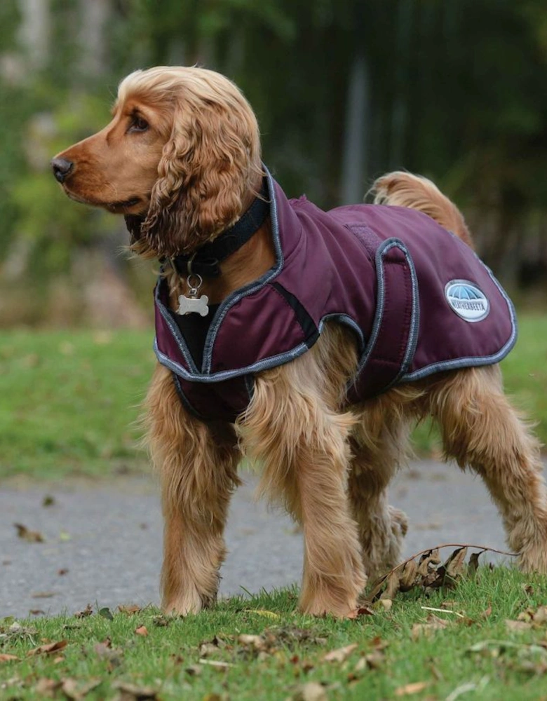 Comfitec Windbreaker Free Deluxe Dog Coat Maroon/Grey/White