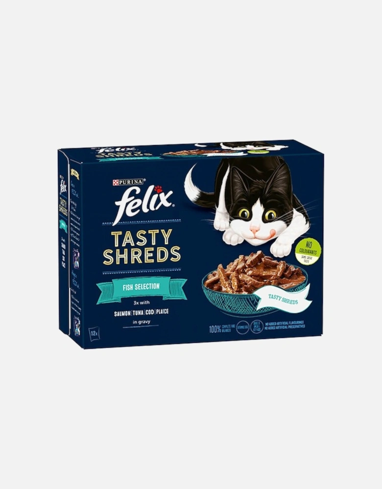 Felix Tasty Shreds Fish Selection In Gravy 12 x 80g Pouches