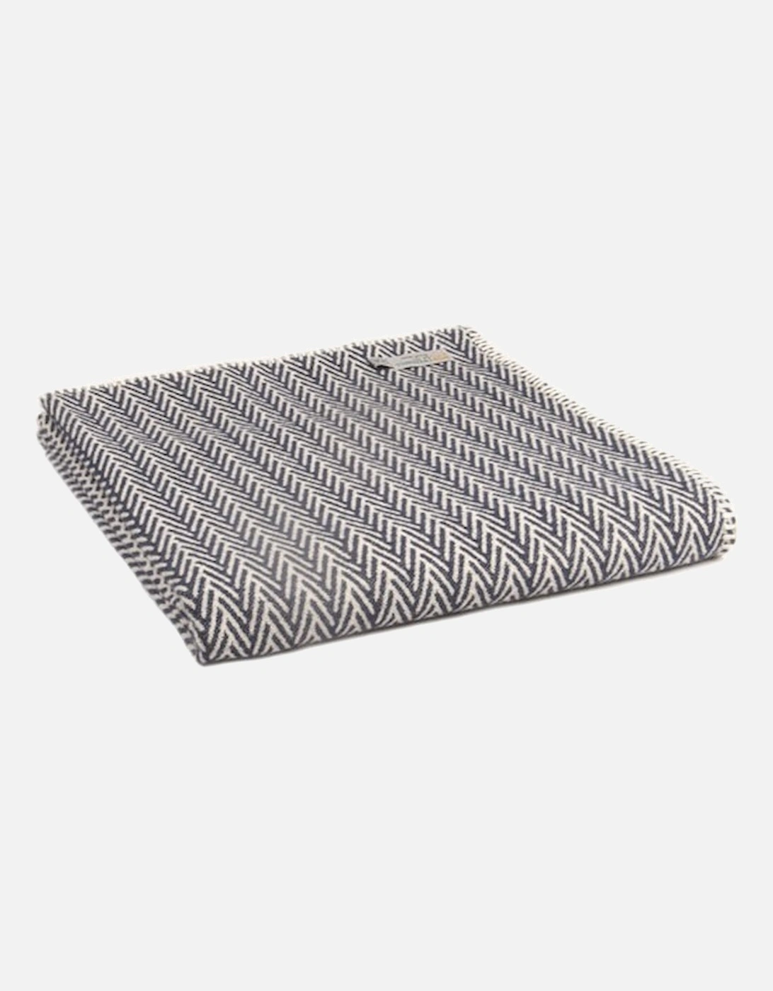 Textiles Cotton Herringbone Throw Navy, 4 of 3