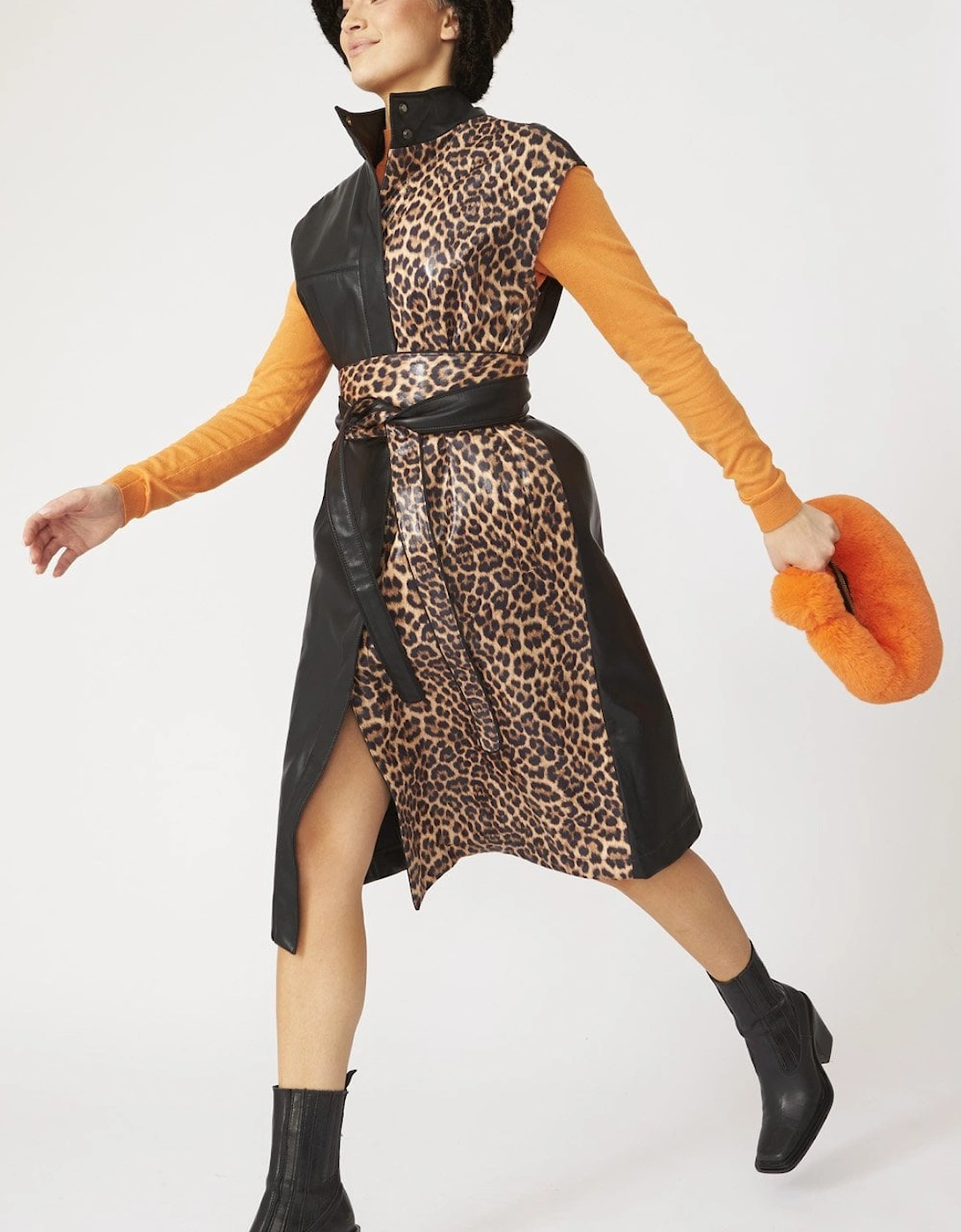 Leopard Print Maxi Gilet with Belt, 7 of 6