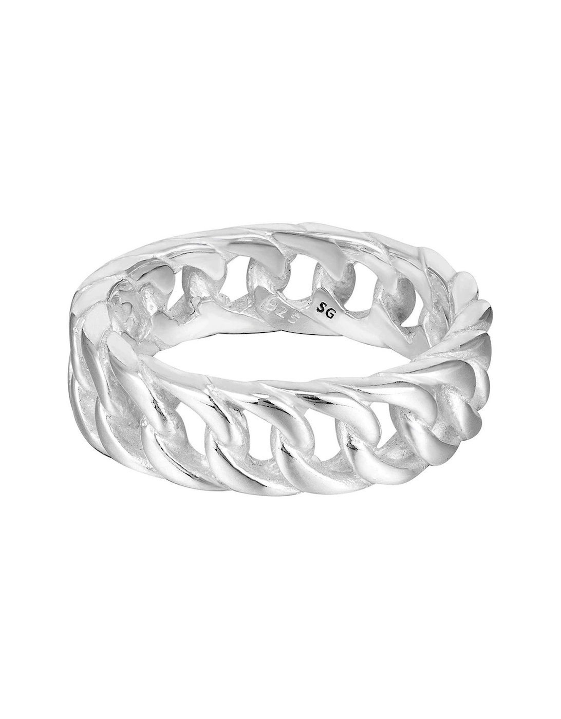 Sterling Silver Curb Chain Ring, 2 of 1