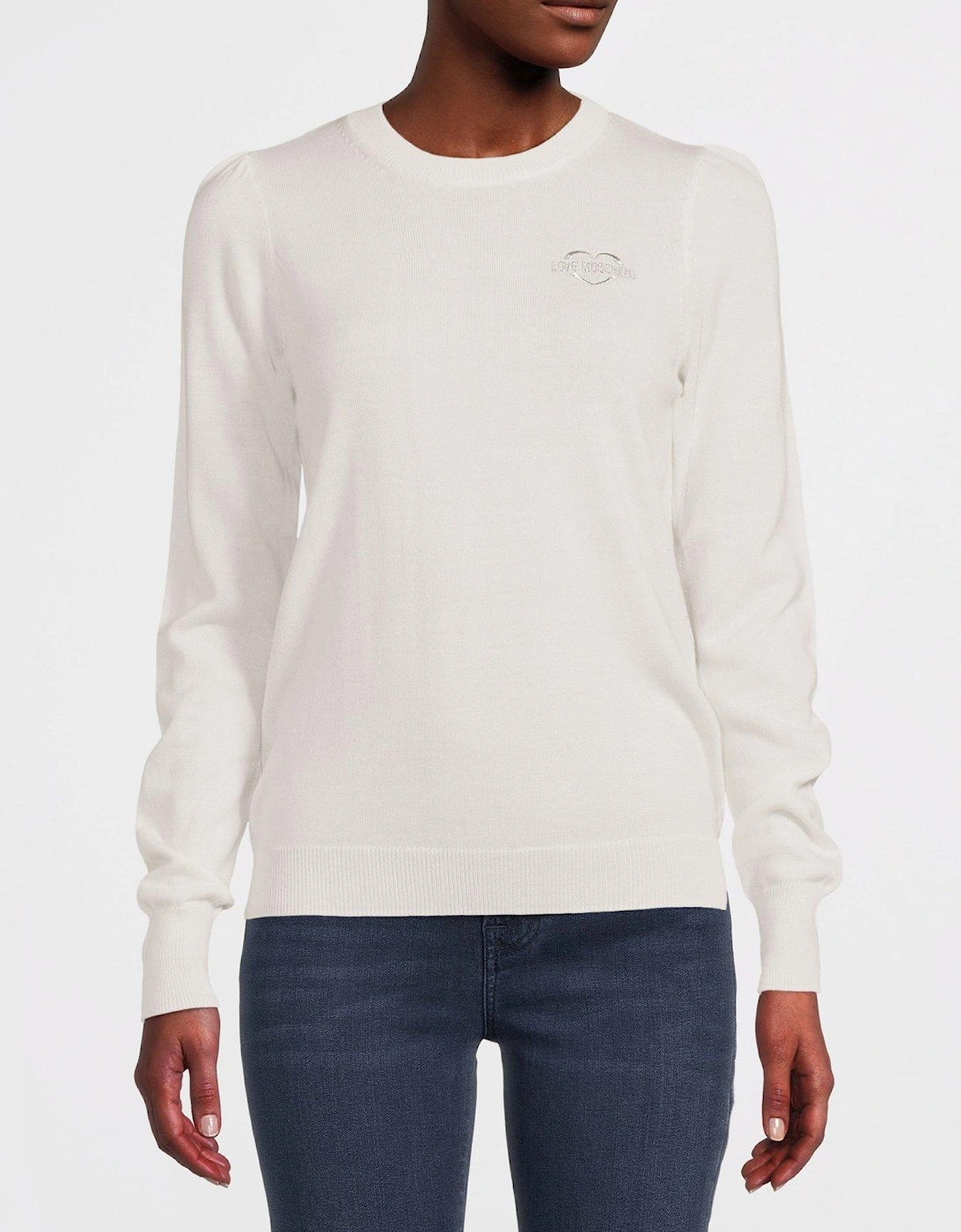Round Neck Sweater - White, 5 of 4