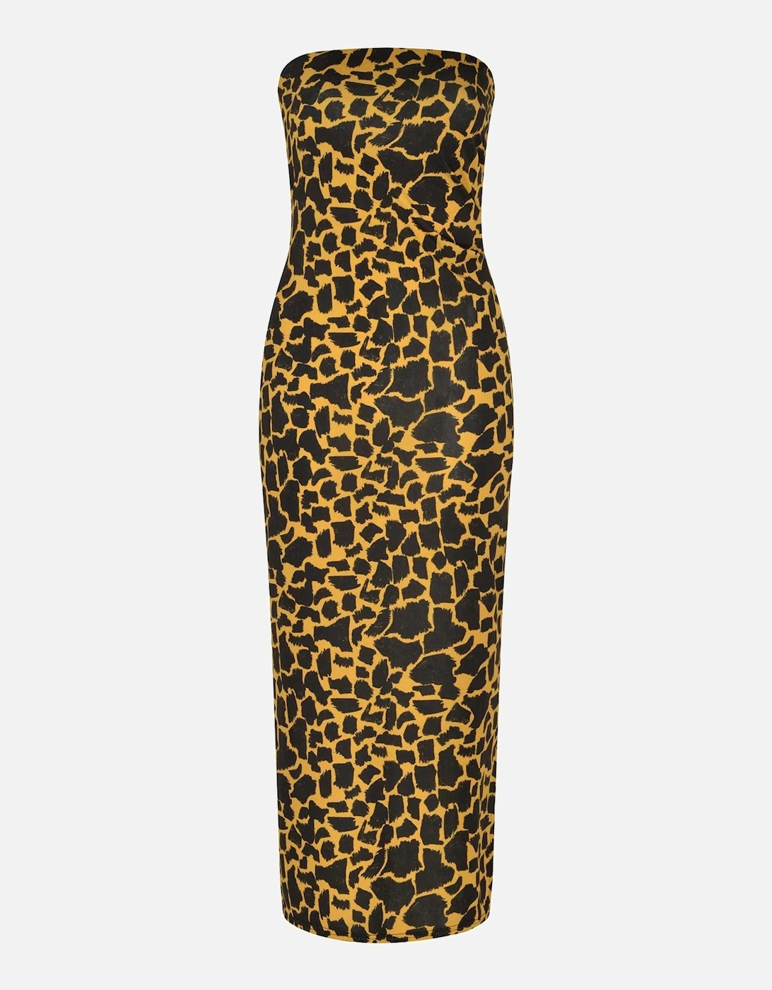 Nasrin Bandeau Dress in Giraffe Animal Print