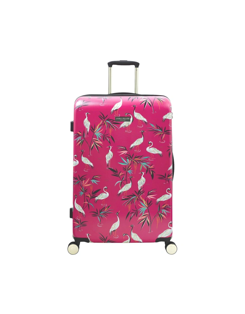 Large Pink Heron 4 Wheel Trolley Suitcase