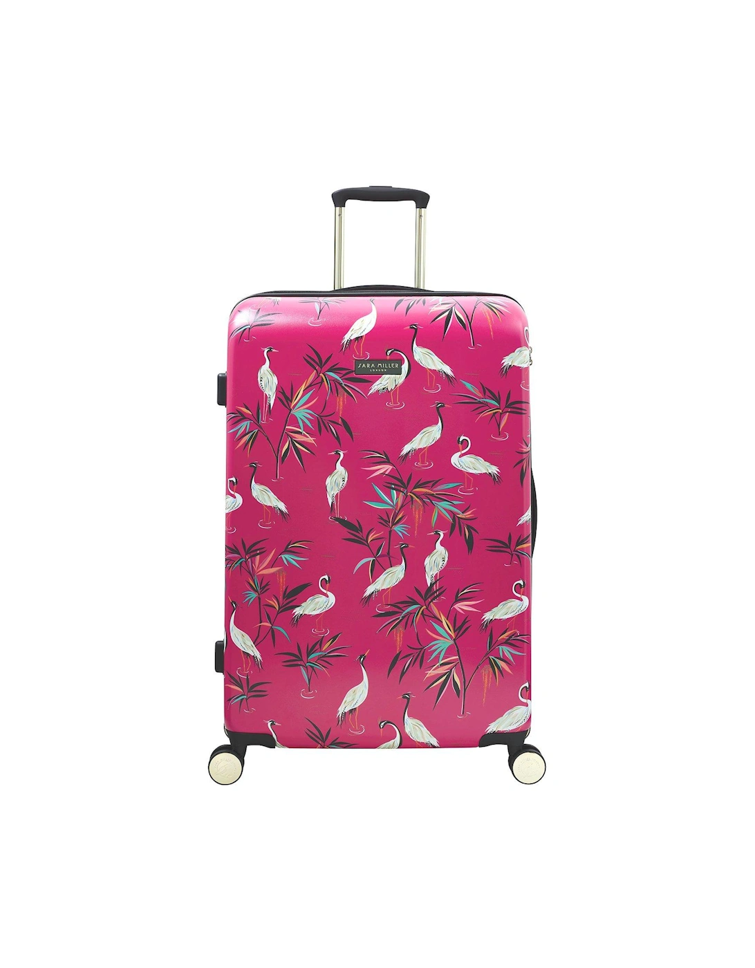 Large Pink Heron 4 Wheel Trolley Suitcase, 2 of 1