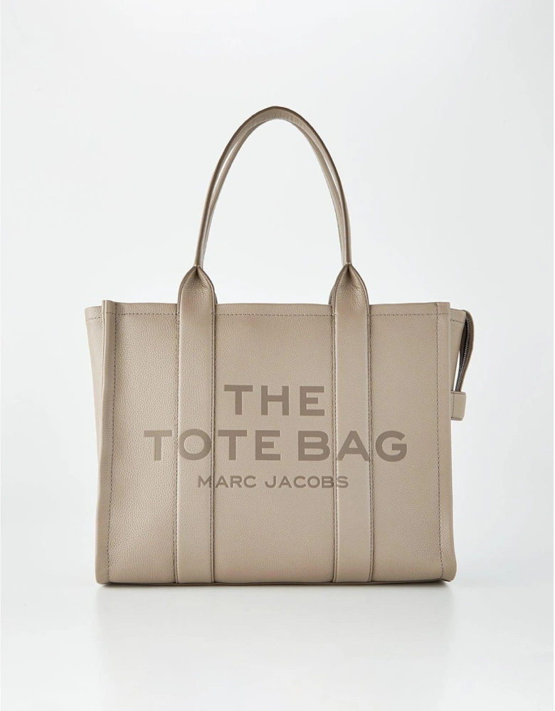 The Large Leather Tote Bag - Cement