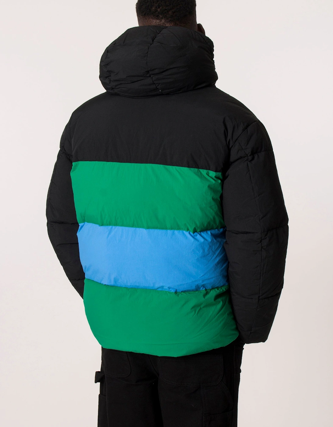 Relaxed Fit Colour Badge Stripe Puffer Jacket