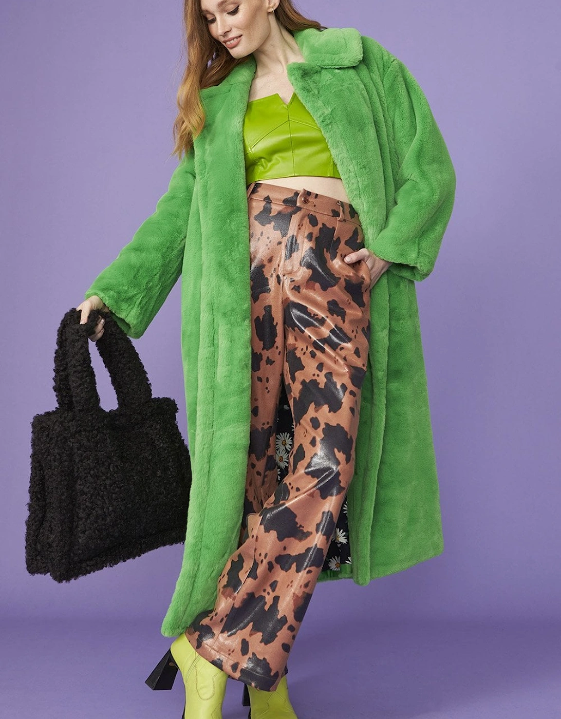 Green Faux Fur Maxi Coat, 11 of 10