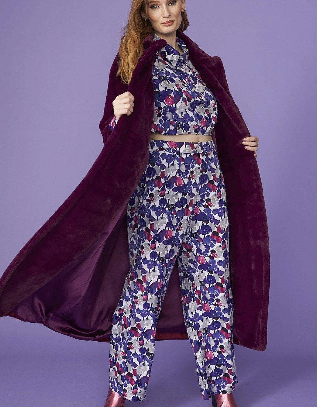 Purple Faux Fur Maxi Coat, 5 of 4