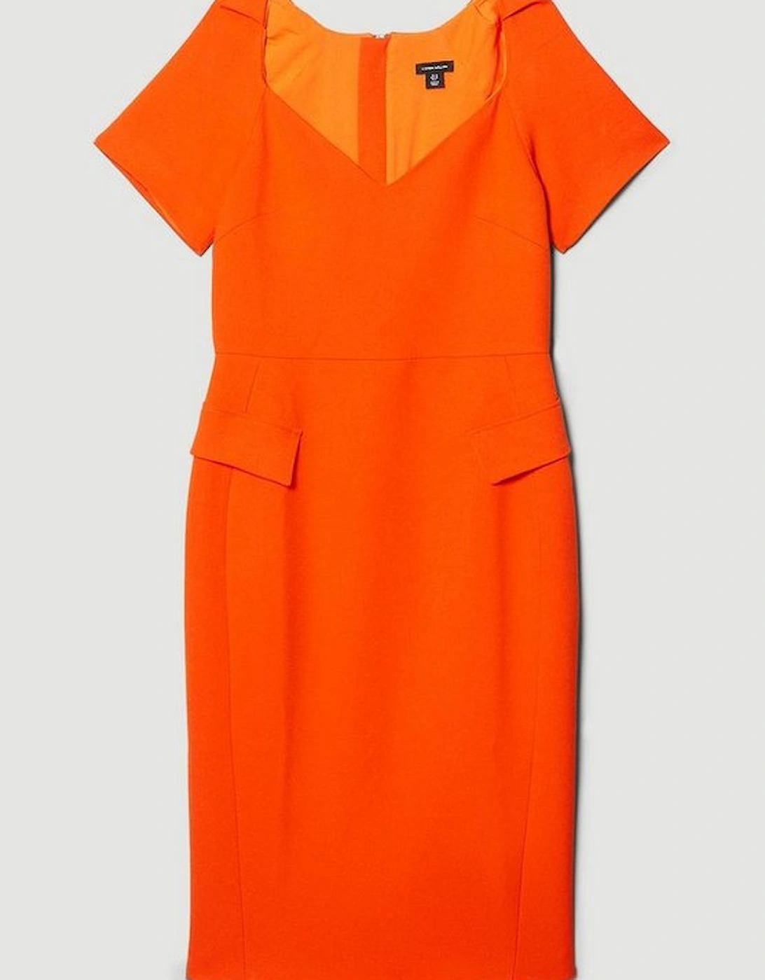 Structured Crepe Square Neck Midi Dress