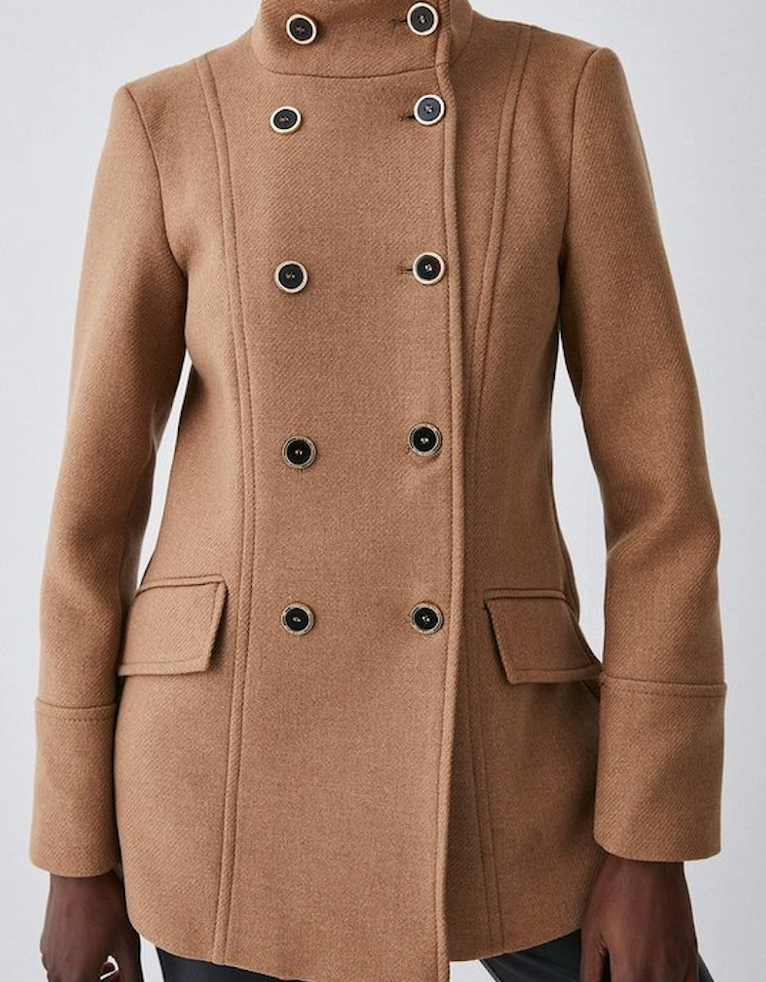 Italian Manteco Wool Mix Double Breasted Short Formal Coat