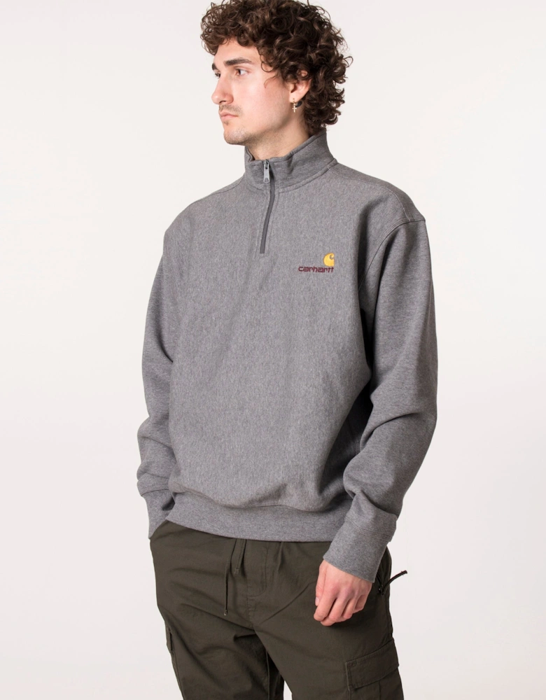 Relaxed Fit Quarter Zip American Script Sweatshirt