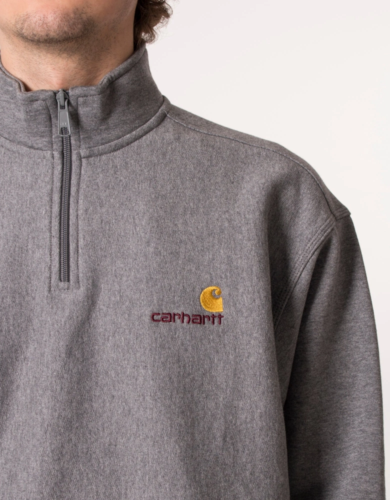 Relaxed Fit Quarter Zip American Script Sweatshirt