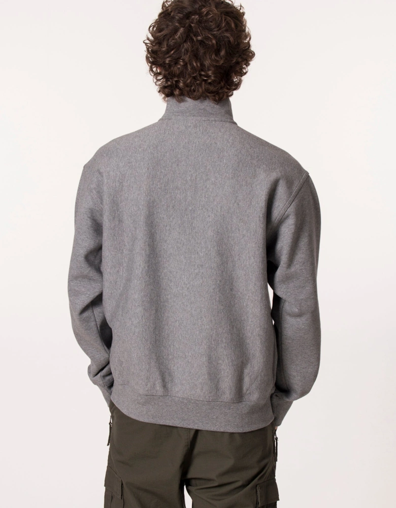 Relaxed Fit Quarter Zip American Script Sweatshirt