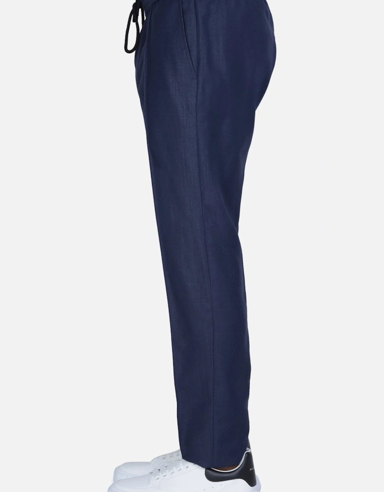 Tapered Cotton Trousers Blue