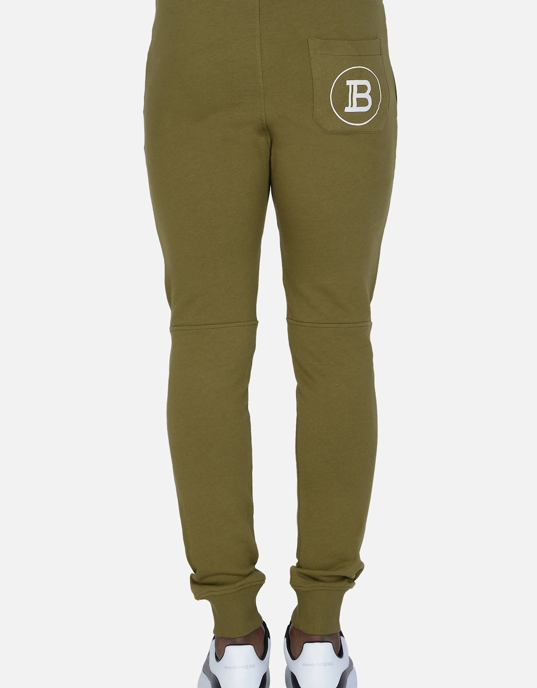 Ribbed Print Joggers Khaki