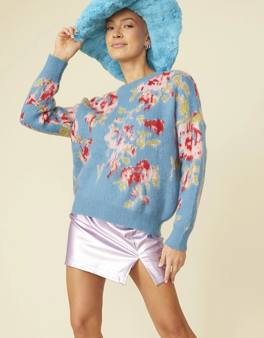 Blue Banana Peel Floral Jumper