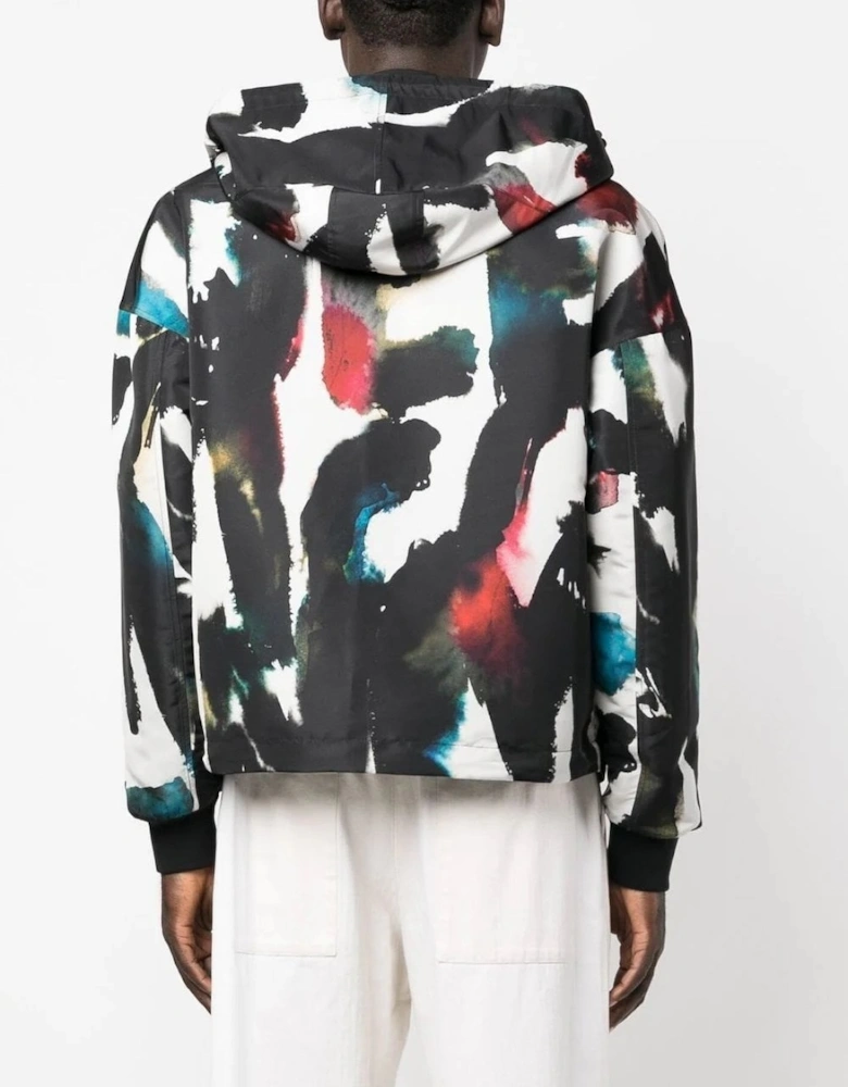 Water Graffiti-print shell windbreaker jacket