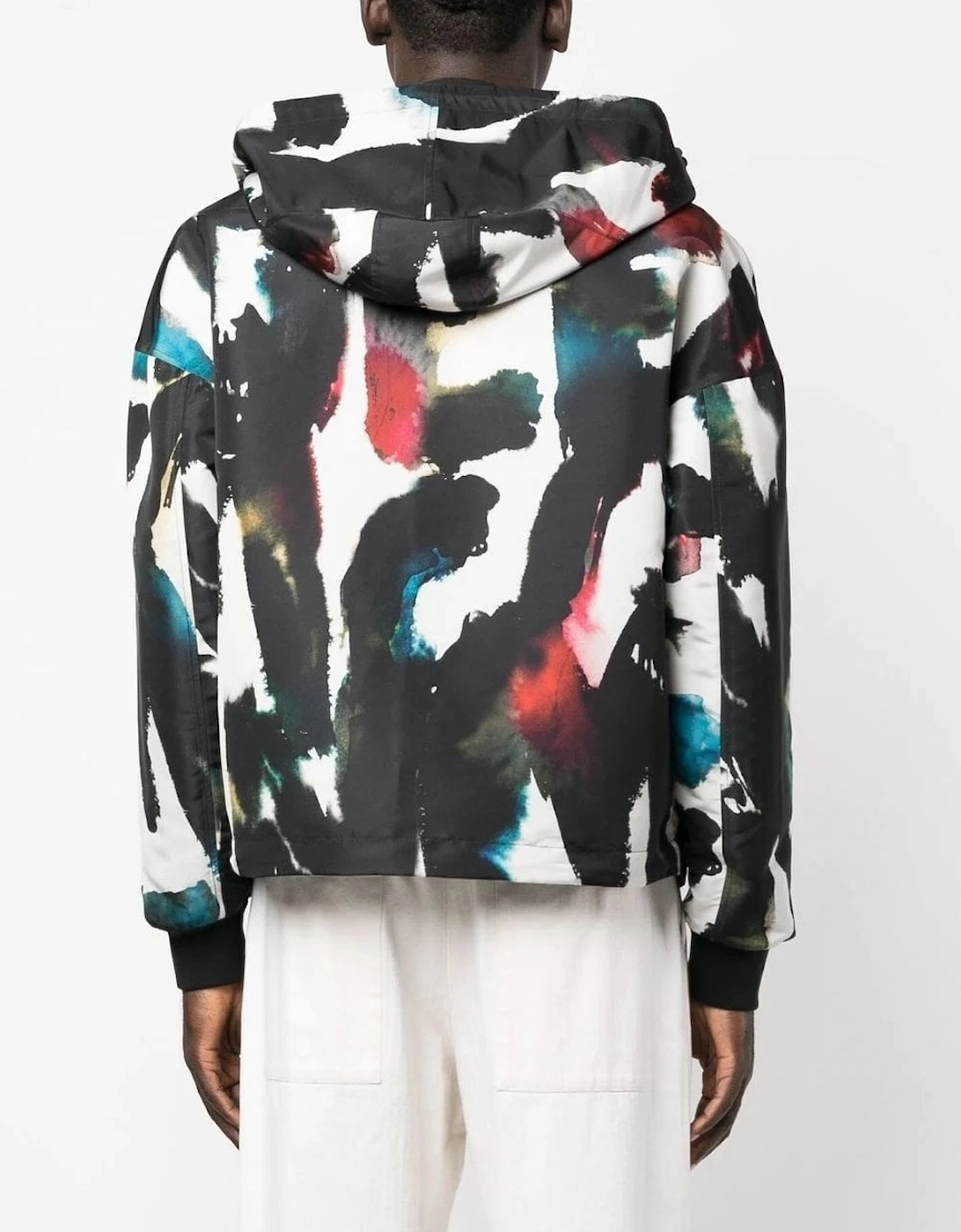 Water Graffiti-print shell windbreaker jacket