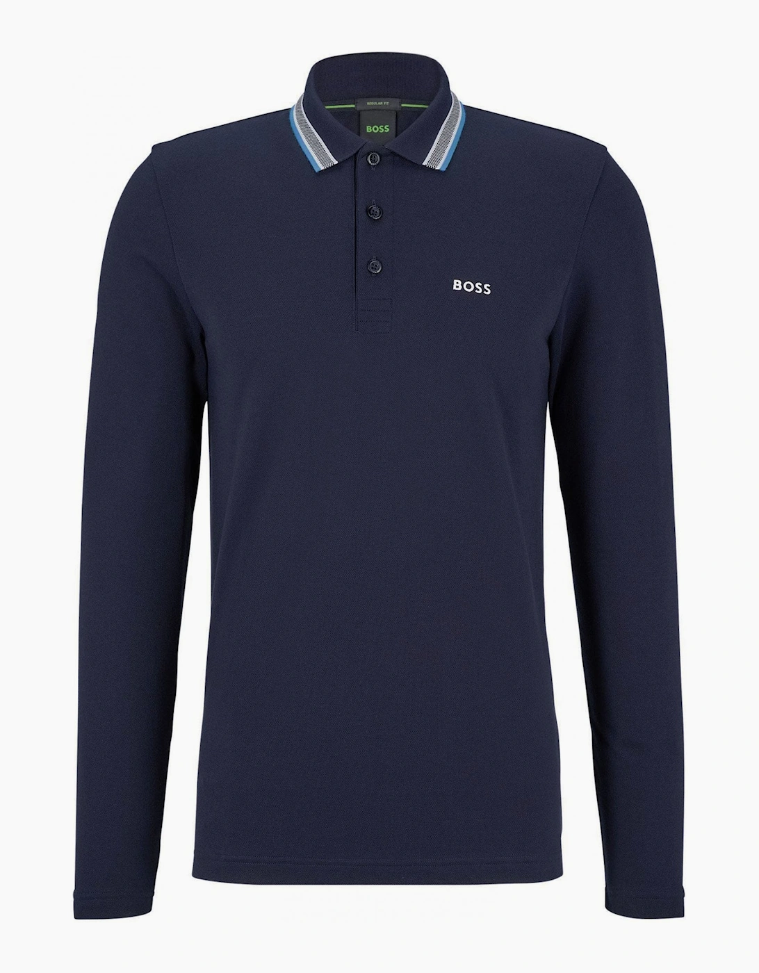 Hugo Boss Men's Blue Navy Long Sleeved Plisy Polo.  36 S