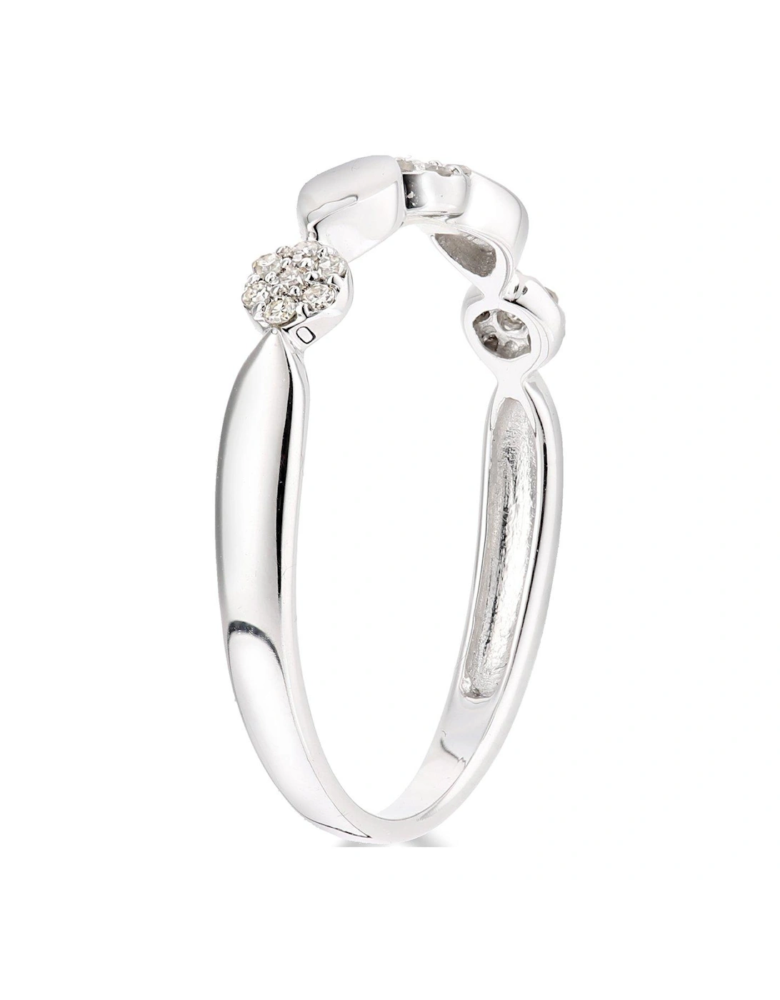 9ct White Gold 10 Point Diamond Commitment Ring