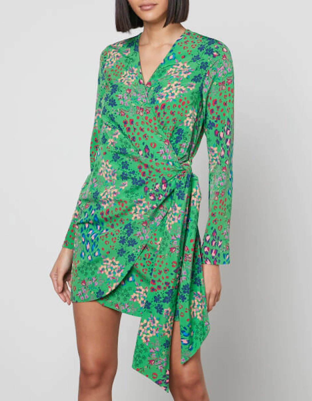 Vienna Animal Print Crepe Wrap Dress, 2 of 1