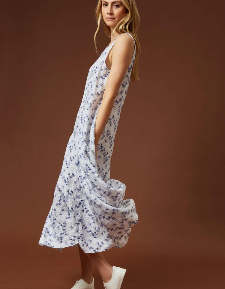 Maxi Linen Print Dress