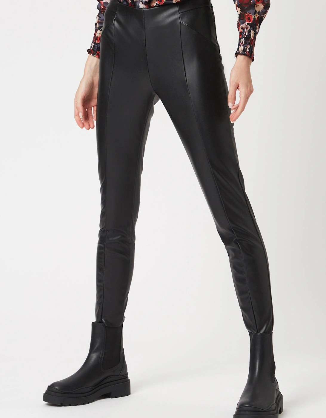 Zip Hem Faux Leather Trousers, 2 of 1