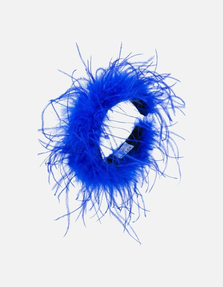 Dark Blue Ostrich Feather Headband
