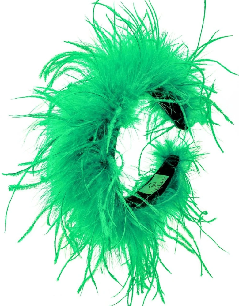 Green Ostrich Feather Headband