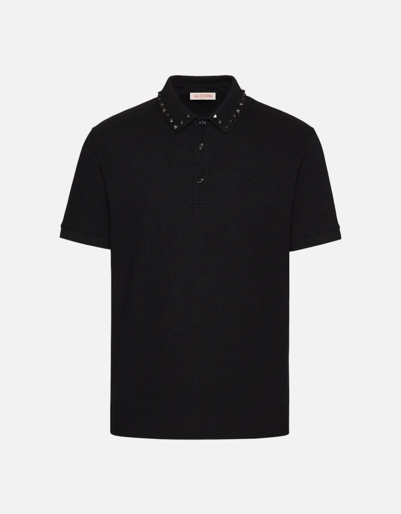 Black Untitled Stud Polo