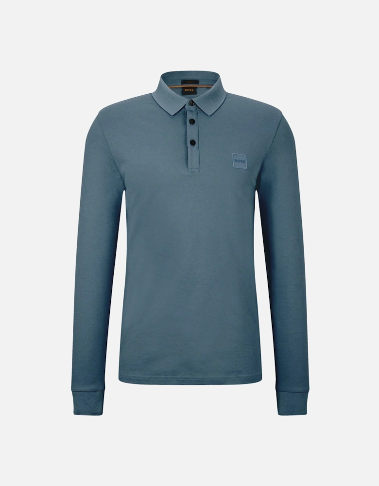 Men's Blue Passerby Long Sleeved Polo