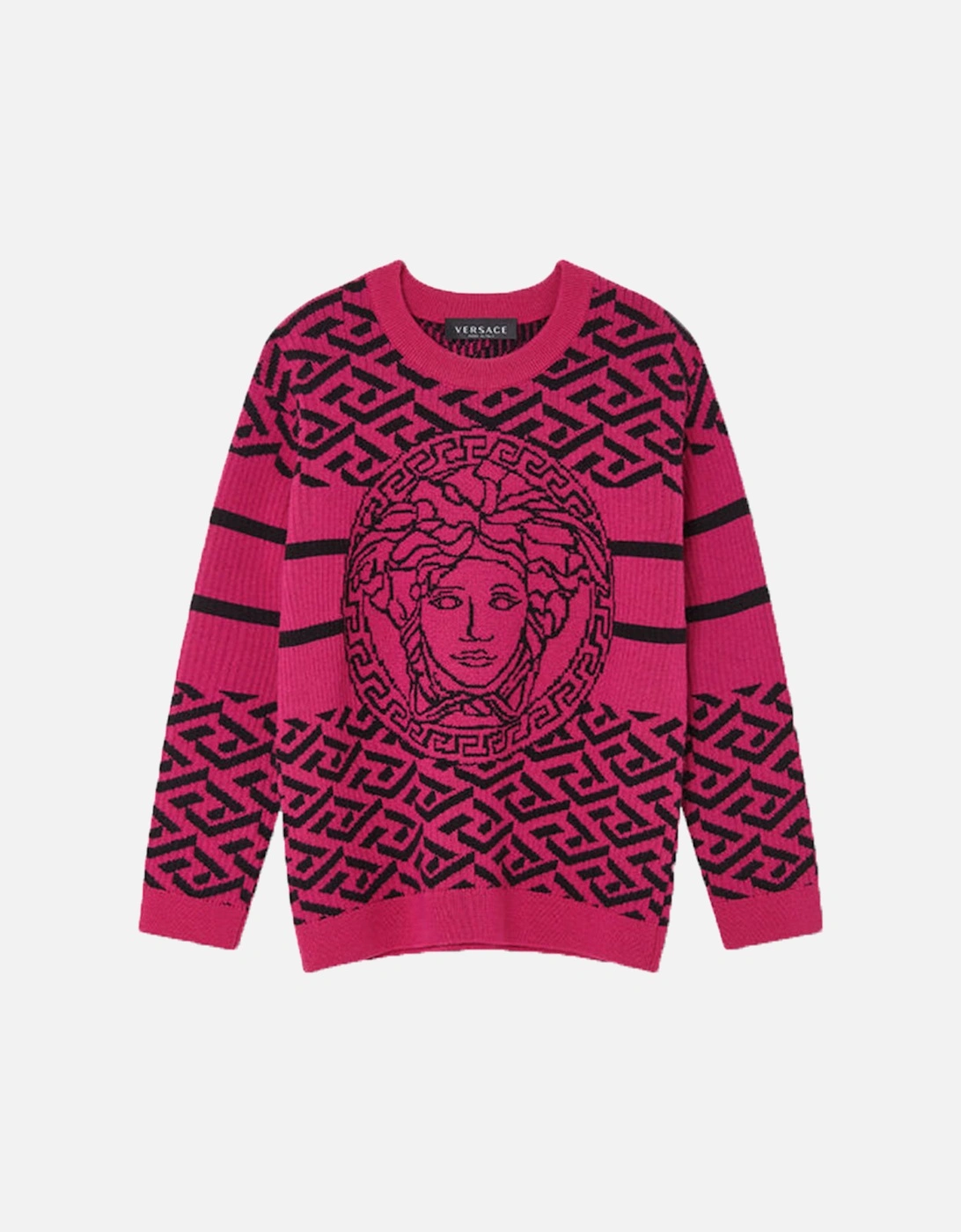 Girls Wool Knitted Medusa Jumper Pink, 4 of 3