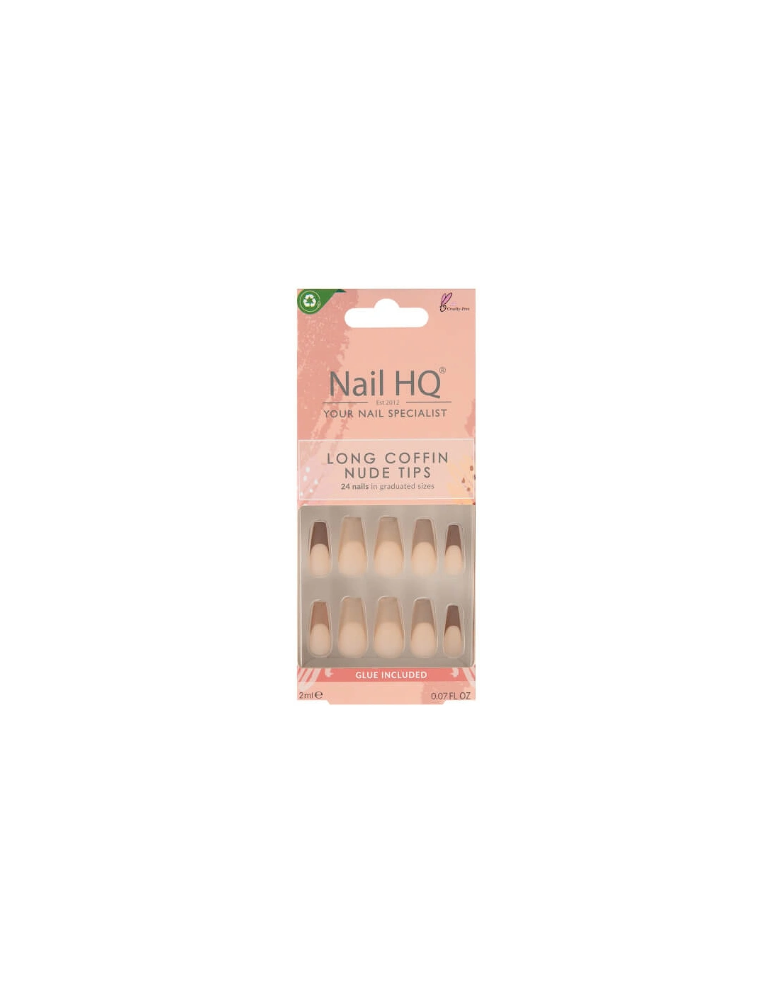 Long Coffin Nude Tip Nails (24 Pieces), 2 of 1