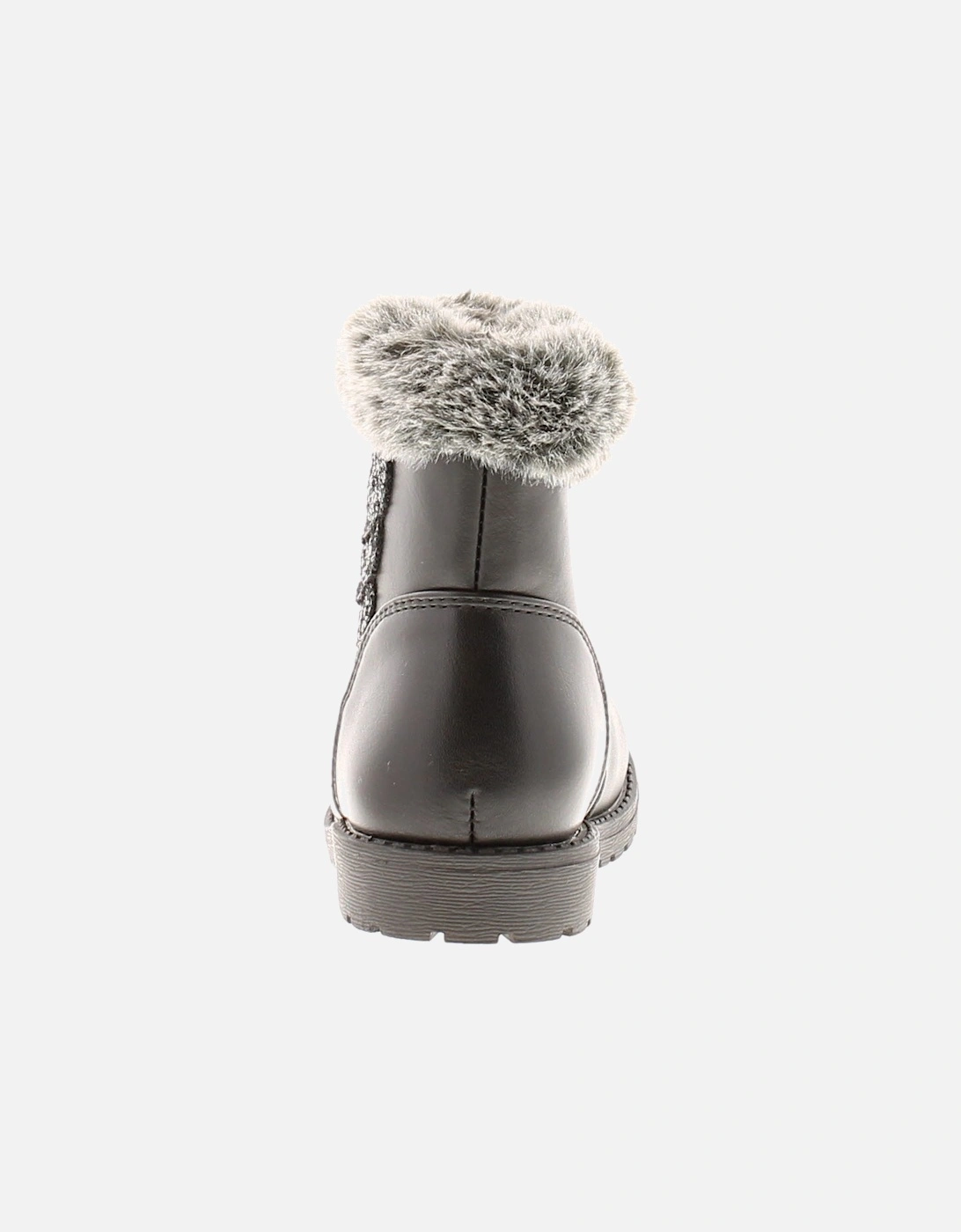 Girls Ankle Boots heart black UK Size