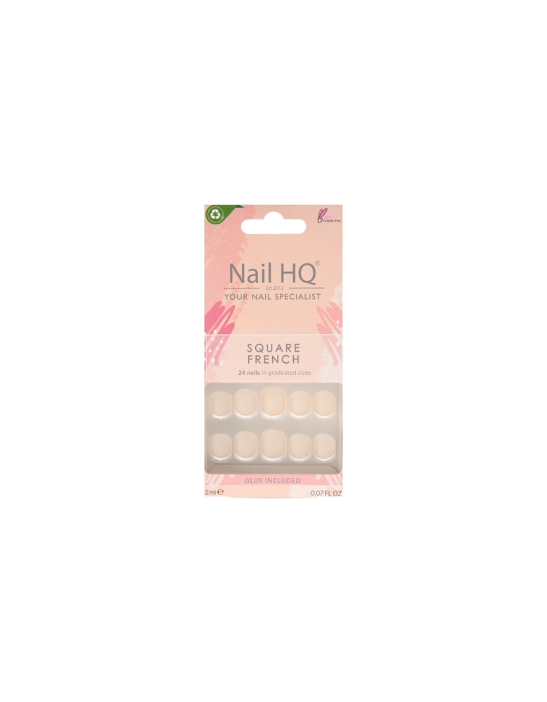 Square French Nails (24 Pieces)