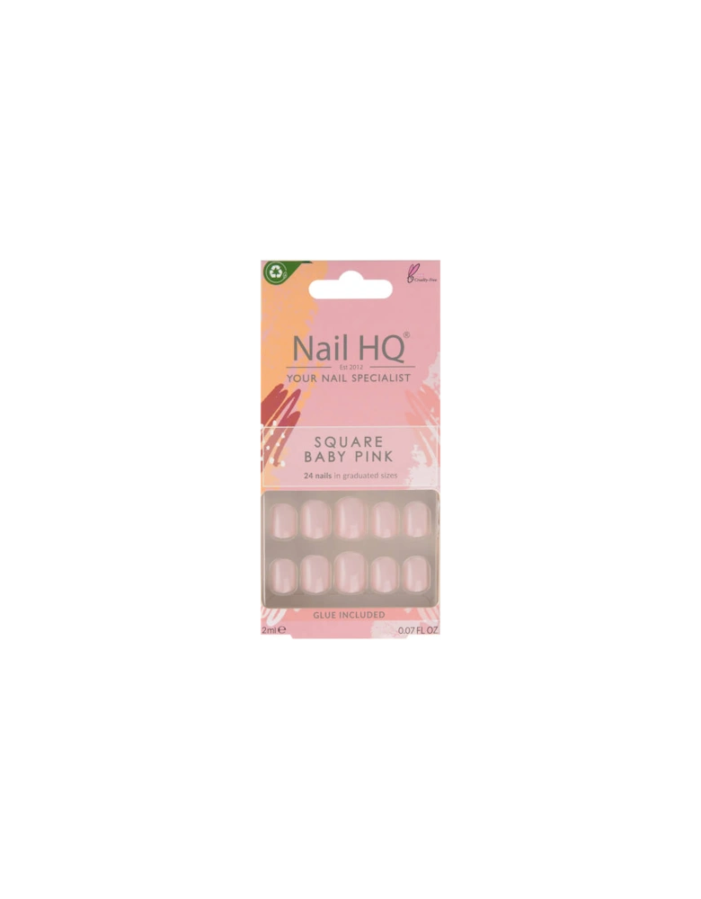 Square Baby Pink Nails (24 Pieces)