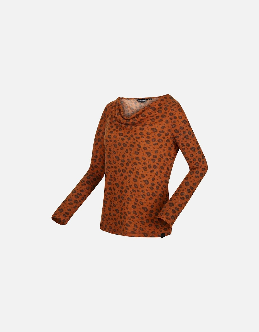 Womens/Ladies Frayda Leopard Print Cowl Neck Top