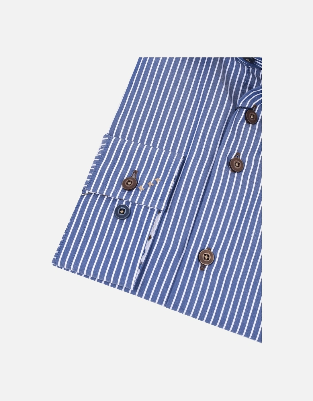 Cut Away Collar Shirt Navy/White Stripe