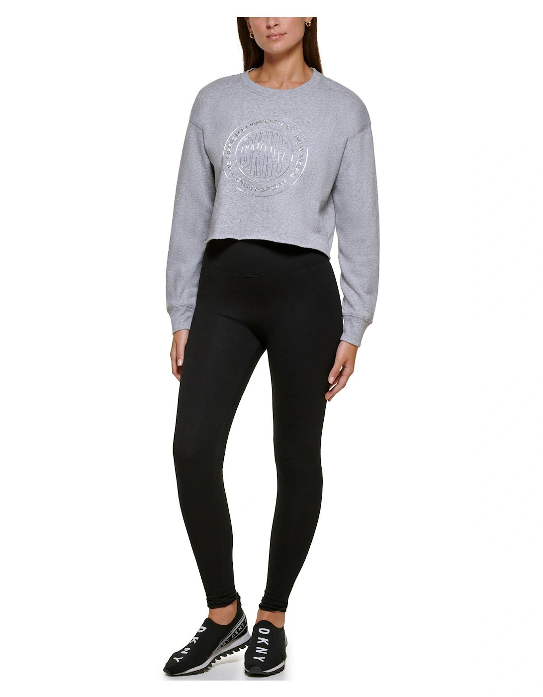 SPORT Metallic Medallion Logo Cropped Sweat