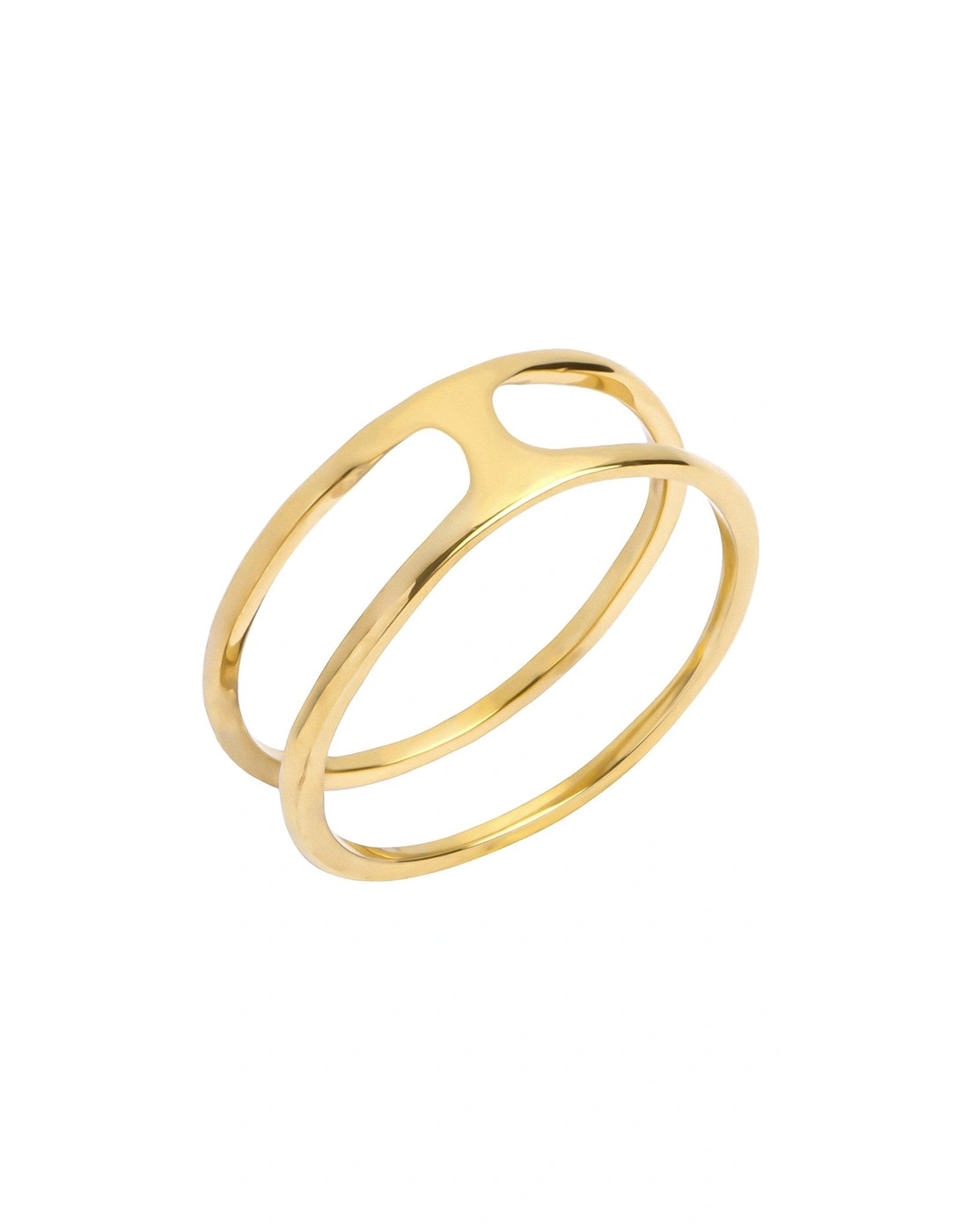 18ct gold plated sterling silver parallel band ring, 2 of 1