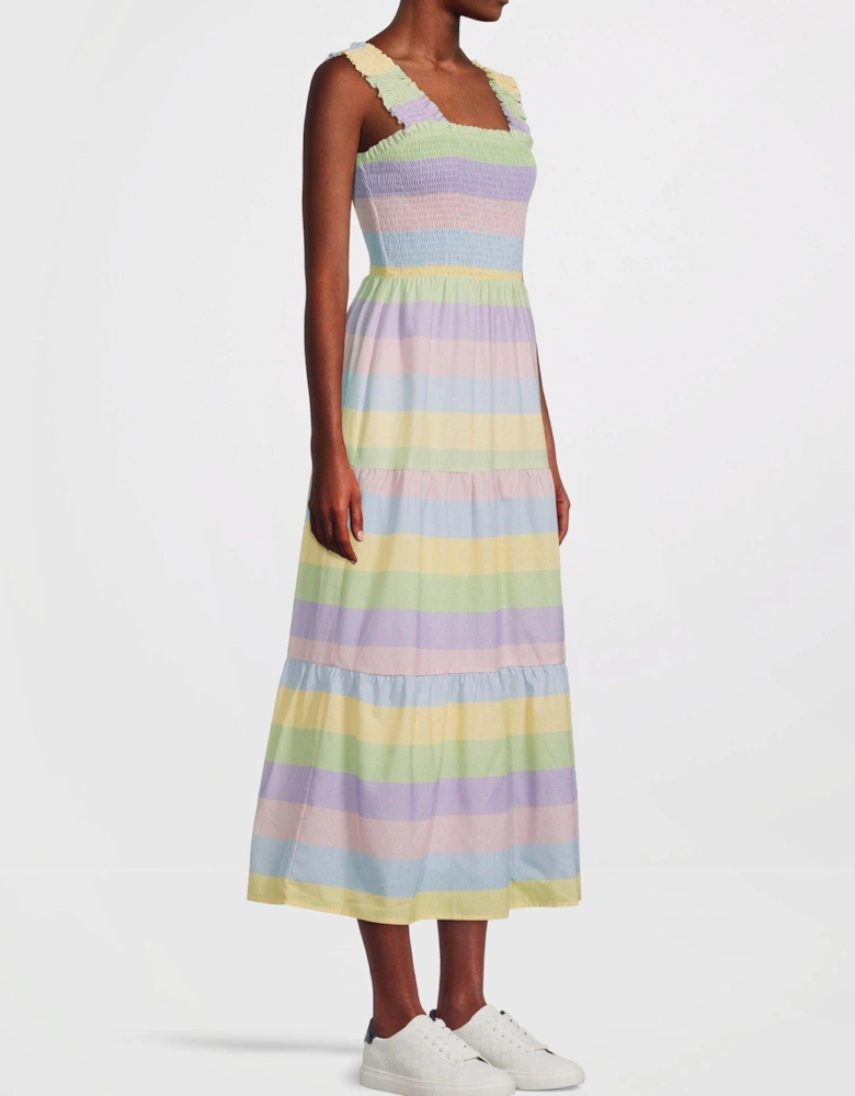 Josie Striped Day Dress - Pastel