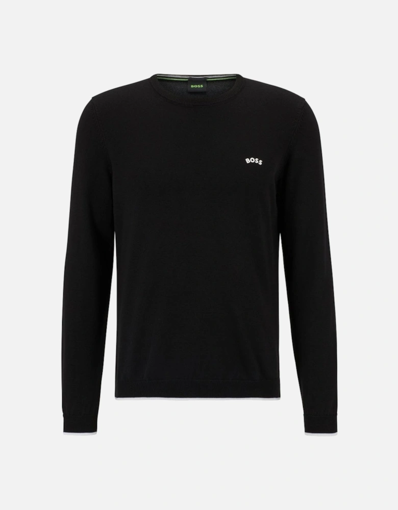 Men's Black Rallo Cotton Knit Jumper