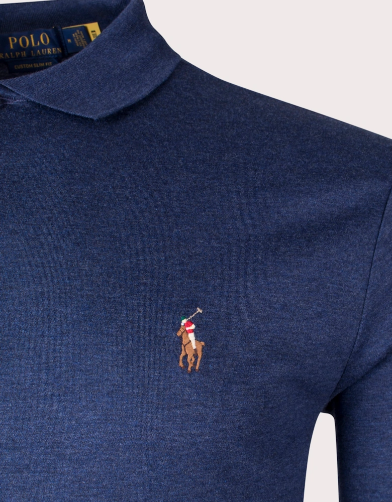 Custom Slim Fit Long Sleeve Polo Shirt