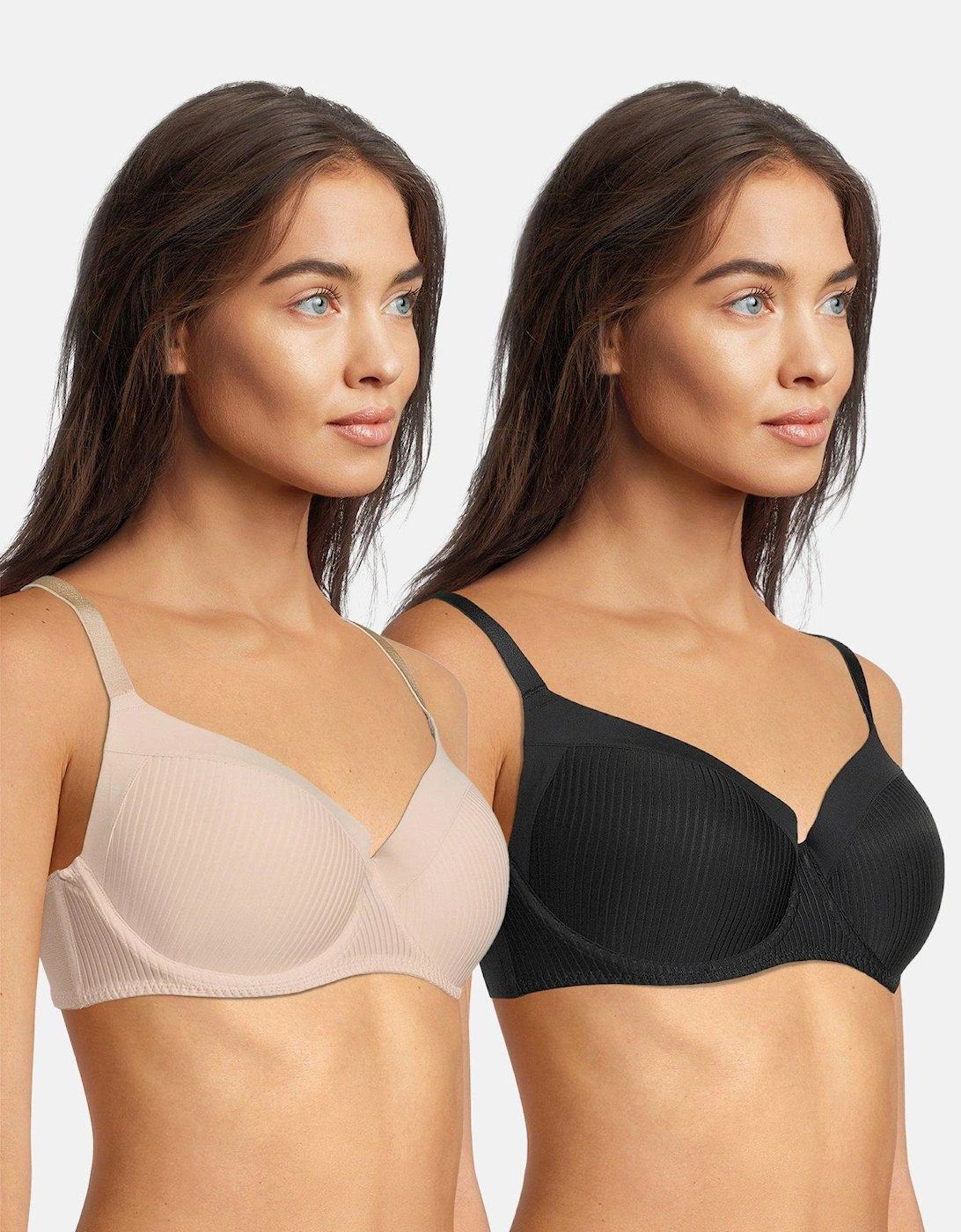 Full Cup Carmen Bra 2 Pack - Beige/Black, 7 of 6