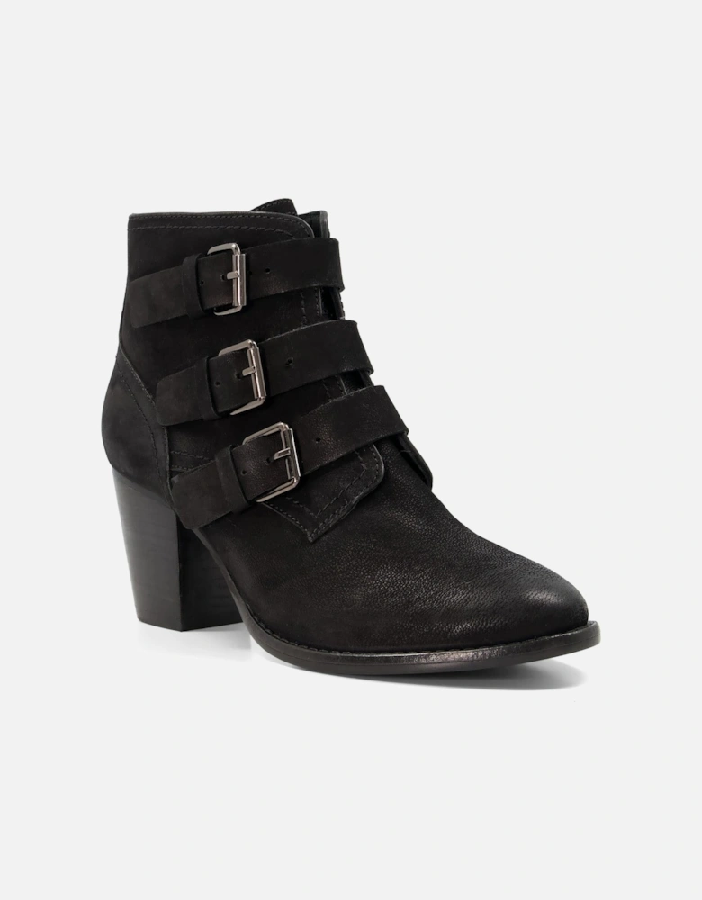 Ladies Puzzler - Buckled Suede Ankle Boots