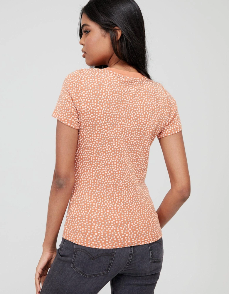 Ss Rib Baby Tee - Orange